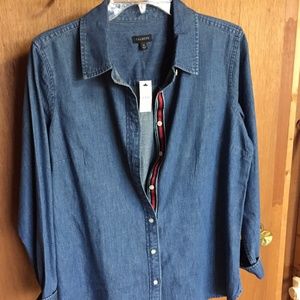 NWT Talbots Chambray Button Down